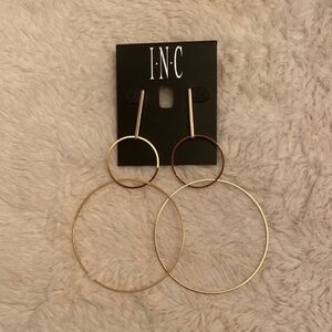 INC Large Gold Hoop Tower Earrings